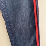 Mother Insider Crop Step Fray Speed Racer Red Side Stripe Jeans Blue Size 24 Photo 10