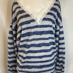 Grannycore Cottagecore Sweater Shirt M Lace V Photo 0