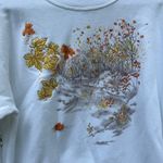 Vintage 90s Top Stitch by Morning Sun Fall Woods Riverside Cabincore Sweatshirt White Size L Photo 1