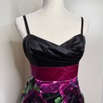 Iz Byer NEW Iz Beyer Y2K Floral Bubble Dress Juniors Size 11 Prom Party HoCo Retro Black Photo 3