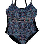 Ava & Viv Ava‎ & Viv One Piece Swimsuit  26W Floral Black Built in Bra Comfort Straps Photo 0