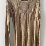 Love 21 Sweater Women Medium Wool Blend Crewneck Knit Pullover Tan Warm Comfort Brown Photo 0