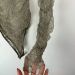 ZARA NWT  Lace Sheer Bodysuit Sz Small Olive Green Photo 4