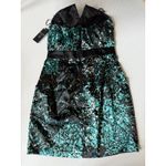 Guess  Strapless Dress‎ Party Cocktail A-Line Animal Print Green Multi 6 Photo 5