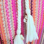 Long knit rope and shell detail beach / pool bathing suit cover up orange OS Yellow Size L Photo 1