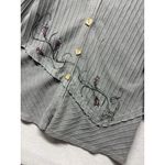 Focus Casual Life Womens Jacket Size M Gray Boho Ribbed Painted Button Lagenlook Size M Photo 5