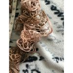 Crochet Sassy Ruffled Fluffy Scarf Shawl Wrap Brown Peachy Pink Silver Metallic Photo 1