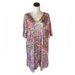 Ralph Lauren NWOT Lauren  Green LabelPsychedelic Floral Print Midi Dress Oversize Photo 2