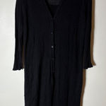 J. Jill Linen Blend Ribbed Long Cardigan Duster Black Size Medium Tall Photo 0