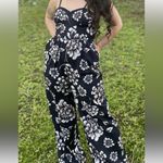 Band of Gypsies Floral ROMPER w adjustable Junior LARGE. Bando top, w bra padded cup. Navy Photo 4