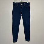 Michael Kors  Skinny Jeans Zipper Ankle Leg Hem Size 2 Stretch Dark Wash Decal Photo 8
