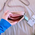 Coach Pink Leather Double Zip Crossbody Bag light pink with adjustable strap Photo 1