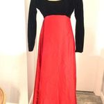 Vintage Victor Costa Red and Black Long Velvet Top Gown Dress Size 4 Photo 0