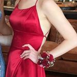 Red Satin Prom Dress Size 4 Photo 2