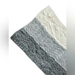 New New York & Co Cable Knit Gray/Ivory Infinity Scarf Gray Photo 2