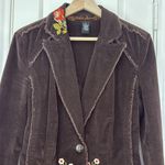 Vintage Y2K corduroy chocolate brown embroidered blazer Size M Photo 2