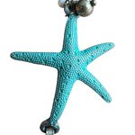 2 ocean themed bracelets. Starfish seashells beads charm bracelet bangle silver Photo 4