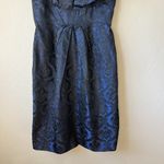 Vtg Dress HOCO Vampy Whimsigoth Evening Dark Romantic Addams Wednesday Grunge M Blue Size 6 Photo 4