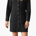 Faherty  Michelle Long Sleeve Denim Mini Shirtdress Photo 0