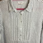 Artisan NY  Linen Button Collar Tunic Dress Boho Feminine Beach Stripe Minimal M Photo 1