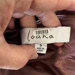 RTR Louna Size S Brown Shimmery Collared Long Sleeve Side Ruched Mini Dress Photo 4