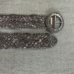 Womens Wide Bronze Metallic Woven Belt Size M Photo 7