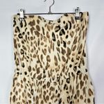 WAYF Beige Cheetah Print Straight Leg Strapless Jumpsuit XS Photo 38