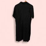 Vintage 90’s black contrast stitch flowy button front short sleeve shirt dress Size 16 Photo 1