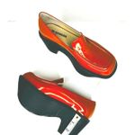 Jil Sander Bold Sculptural Platform Loafers Orange Leather Slip Photo 7