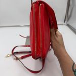 Stella & Dot Red Pebble Leather Flap Crossbody Bag Gold Hardware Photo 3