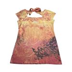 VTG Harley Davidson R.K Stratman Women's‎ M Orange Yellow Tie Back T Shirt Size M Photo 4