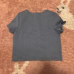 Lululemon Shaped Short Sleeve Top Thick Scuba Boxy Tee Sterling Gray Size 6 Photo 3