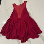 Free People  Intimately Marble Illusion Mesh Tank Top Womens Large Raspberry Red Photo 5