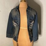 Baby Phat Blue Denim Jacket Jean Embroidery Zipper M Classic Festival Streetwear Photo 3