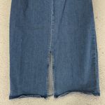 J.Crew Denim Pencil Skirt Stretch Front Slit Straight Women's Size 28 Midi L4460 Blue Photo 3