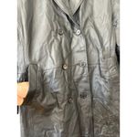 NYDA Black Leather Double Breasted Long Trench Coat Women's Size L Goth‎ Office Size L Photo 1