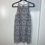 Boden Racer Neck‎ Jersey Mini Dress, Black, Exotic Tile | Size US 8R White Photo 1