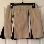 Free People Hannah Sporty Mini Skirt Women’s Beige & Navy Blue Pleated Size XS Photo 4