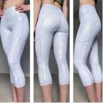 Zyia  Silver Camo Metallic Pocket Light n Tight Hi-Rise Capri 332 Photo 1