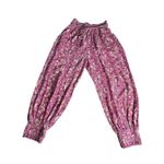 Anthropologie Pants Womens XS Pink Foral Tassel Belt Smocked Jogger Boho #MN14-3 Photo 2