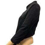 BCBGMAXAZRIA  Black Faux Suede Asymmetrical Cropped Eyelet Studded Zip Jacket S Photo 3