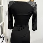 Guess  Black Faux Leather and Jersey Bodycon Dress Photo 5