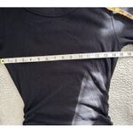 Michael Stars  Christina Black Ruched Long Sleeve Cotton Ribbed Fitted Dress Sz M Photo 10