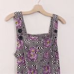 Nooworks  Overalls Jumpsuit Sleeveless Psychedelic Print Purple Black White Photo 2