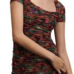 MISA Los Angeles Misa Red Pink Flutter Sleeve Bodycon Maxi Dress Photo 0