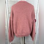 LUNA IVY Women's Cozy 3D Floral Knit Cardigan Sweater Pink with Rose Applique Photo 1