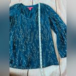 Lilly Pulitzer Fish Clip Chiffon Silk Matilda Top Casual Shirt Blouse Size XXS Photo 4