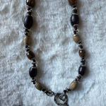 Boho Artisan Beaded Necklace Tribal Filigree Pendant Statement Earthy Y2K Witchy Photo 3