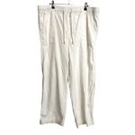 Gap Pants Womens XL Optic White Wide Leg Linen Pull On Drawstring Lounge Travel Photo 1
