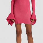 NWT Acler Sanders Ribbed Mini Bodycon Dress In Berry Tulip Sz 4 Pink Photo 0